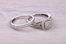 Load image into Gallery viewer, Diamond set White Gold Bridal Rings, Engagement Ring and Wedding Band