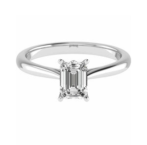 One carat D V VS 1 Graded Certified Emerald cut Diamond set Platinum Solitaire