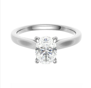 One carat D VS 1 Graded Certified Oval cut Diamond set Platinum Solitaire