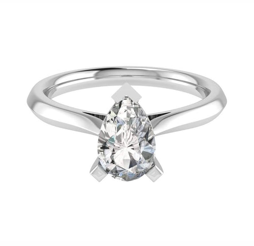 One carat D VS 1 Graded Certified Pear Drop cut Diamond set Platinum Solitaire
