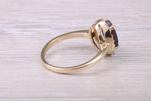 Load image into Gallery viewer, Beautiful Fiery Natural Opal and Diamonds set Gold Ring