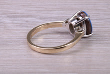 Load image into Gallery viewer, Beautiful Fiery Natural Opal and Diamonds set Gold Ring