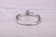 Load image into Gallery viewer, Dainty Round cut Sapphire Set 18ct White Gold Ring