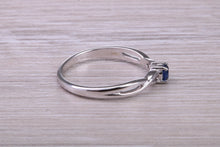 Load image into Gallery viewer, Dainty Round cut Sapphire Set 18ct White Gold Ring