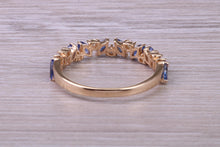 Load image into Gallery viewer, One carat Beautiful Marquise cut Sapphires and Round cut Diamond set Yellow Gold Ring