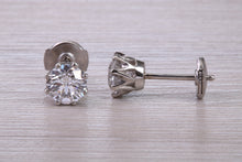 Load image into Gallery viewer, 1.25ct Each D V V S 2 Graded Certified Diamond Set Platinum Solitaire Stud Earrings