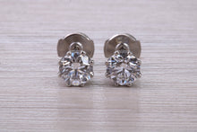 Load image into Gallery viewer, 1.25ct Each D V V S 2 Graded Certified Diamond Set Platinum Solitaire Stud Earrings