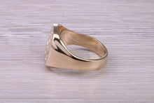 Load image into Gallery viewer, Chunky Prince of Wales Feathers Signet Ring in Solid Yellow Gold
