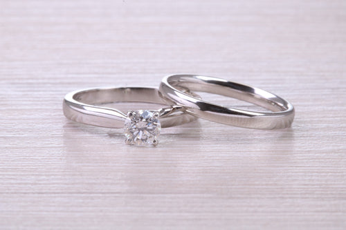 Diamond set Platinum Bridal Rings, Engagement Ring and Wedding Band