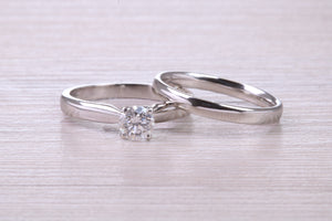 Diamond set Platinum Bridal Rings, Engagement Ring and Wedding Band