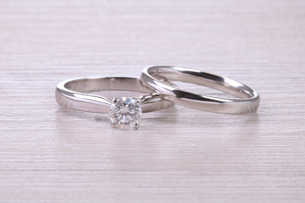 Diamond set Platinum Bridal Rings, Engagement Ring and Wedding Band
