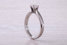 Load image into Gallery viewer, Dainty 0.41ct Certified D SI 1 Graded Natural Diamond set Platinum Engagement Ring