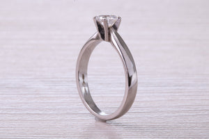 Dainty 0.41ct Certified D SI 1 Graded Natural Diamond set Platinum Engagement Ring