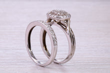Load image into Gallery viewer, Diamond set White Gold Bridal Rings, Engagement Ring and Wedding Band