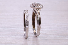 Load image into Gallery viewer, Diamond set White Gold Bridal Rings, Engagement Ring and Wedding Band