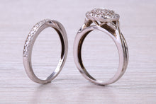 Load image into Gallery viewer, Diamond set White Gold Bridal Rings, Engagement Ring and Wedding Band