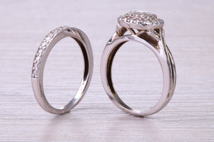 Diamond set White Gold Bridal Rings, Engagement Ring and Wedding Band