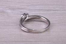 Load image into Gallery viewer, Blue Sapphire and Diamond set White Gold Ring