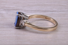 Load image into Gallery viewer, Beautiful Fiery Natural Opal and Diamonds set Gold Ring