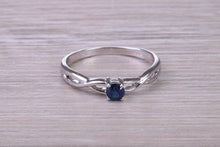 Load image into Gallery viewer, Dainty Round cut Sapphire Set 18ct White Gold Ring