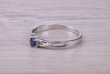 Load image into Gallery viewer, Dainty Round cut Sapphire Set 18ct White Gold Ring