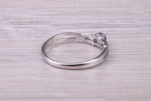 Load image into Gallery viewer, Dainty Round cut Sapphire Set 18ct White Gold Ring