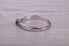 Load image into Gallery viewer, Dainty Round cut Sapphire Set 18ct White Gold Ring