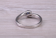 Load image into Gallery viewer, Blue Sapphire and Diamond set White Gold Ring