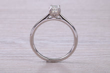 Load image into Gallery viewer, 0.70 carat Emerald Cut Natural Diamond set Platinum Solitaire, GIA Certified