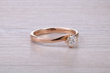 Load image into Gallery viewer, Natural Diamond set Twist Shank set 18ct Rose Gold Ring