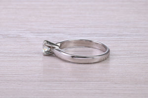 Simple and Elegant 0.36 carat Round cut Diamond set Platinum Solitaire