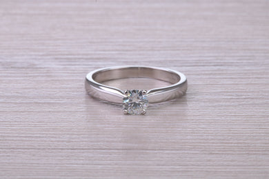 Simple and Elegant 0.36 carat Round cut Diamond set Platinum Solitaire