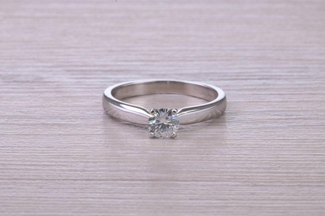 Simple and Elegant 0.36 carat Round cut Diamond set Platinum Solitaire