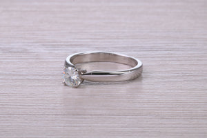 Simple and Elegant 0.36 carat Round cut Diamond set Platinum Solitaire