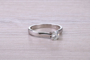 Simple and Elegant 0.36 carat Round cut Diamond set Platinum Solitaire