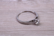 Load image into Gallery viewer, Quarter carat Petite and Simple Diamond set 18ct White White Gold Solitaire