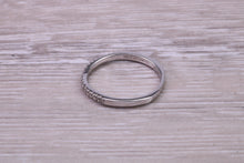 Load image into Gallery viewer, Very Dainty Slightly Curved Diamond set 18ct White Gold Ring