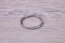 Load image into Gallery viewer, Very Dainty Slightly Curved Diamond set 18ct White Gold Ring