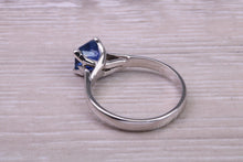 Load image into Gallery viewer, Stunning and Beautiful 1.58 carat Square cut Royal Blue Sapphire set Platinum Solitaire