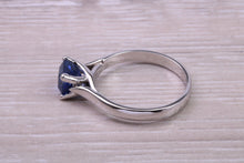 Load image into Gallery viewer, Stunning and Beautiful 1.58 carat Square cut Royal Blue Sapphire set Platinum Solitaire