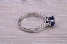 Load image into Gallery viewer, Stunning and Beautiful 1.58 carat Square cut Royal Blue Sapphire set Platinum Solitaire
