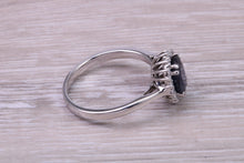 Load image into Gallery viewer, Beautiful 1.65 carat Blue Sapphire and Diamond Halo set White Gold Ring