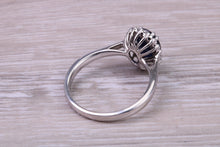 Load image into Gallery viewer, Beautiful 1.65 carat Blue Sapphire and Diamond Halo set White Gold Ring