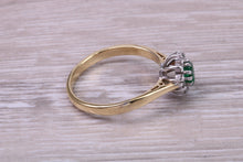 Load image into Gallery viewer, Emerald and Diamond set 18ct Yellow Gold Ring