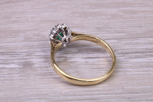 Load image into Gallery viewer, Emerald and Diamond set 18ct Yellow Gold Ring