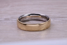 Load image into Gallery viewer, Half Platinum and Half 18ct Yellow Gold 6 mm wide Court Profile Band, British Hallmarked