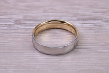 Load image into Gallery viewer, Half Platinum and Half 18ct Yellow Gold 6 mm wide Court Profile Band, British Hallmarked