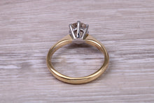 Load image into Gallery viewer, 65 Points Natural Round cut Diamond set 18ct Yellow Gold and Platinum Solitaire