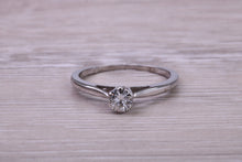Load image into Gallery viewer, Quarter carat Petite and Simple Diamond set 18ct White White Gold Solitaire