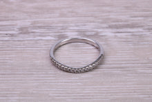 Load image into Gallery viewer, Very Dainty Slightly Curved Diamond set 18ct White Gold Ring
